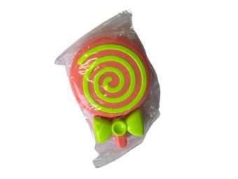   Keula-tikkarin muotoinen piilolinssien säilytyssetti, Väri: punainen pohja ja keltainen rusetti