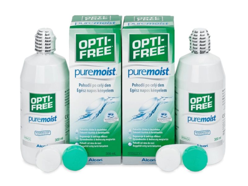 OPTI-FREE PureMoist (2x300 ml), piilolinssien liuospakkaus, jossa on 2 koteloa