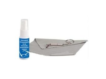   Alkoholipitoinen silmälasien puhdistussuihke (20 ml) + pyyhkeet + ruuvimeisseli